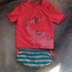 18 mo girl toddler swim suit 2 piece rash guard